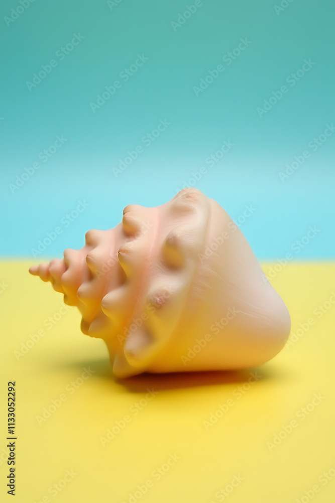 Poster A seashell sits atop a brightly colored background in a visually appealing way that is easy to focus on._00002_