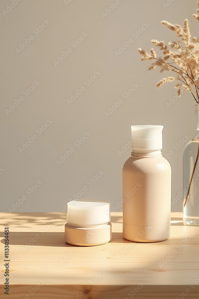 Aufkleber A plain wooden tabletop serves as a blank canvas for displaying products or creating visually appealing design concepts._00002_