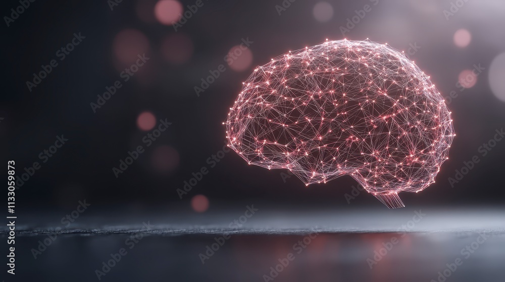 Poster abstract brain network ai neural connections technology concept