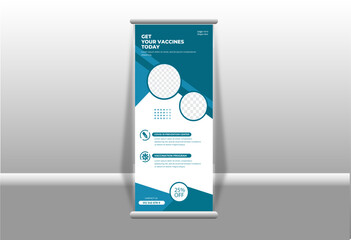 Corporate rollup banner template, advertisement, pull up, polygon background, vector illustration, business flyer, and display banner for your Corporate business, company, advertisement, pull up, vect