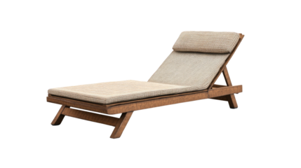 Relaxing Wooden Chaise Lounge with Cushions 