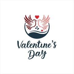 Obraz premium happy valentine's day typography vector logo design