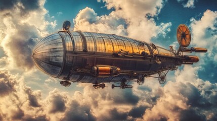 sky imagination clouds whimsical unique concept travel retro hyperrealistic photorealistic steampunk detailedfuturistic floating dreamlike