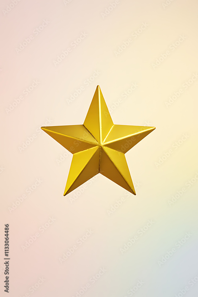 Aufkleber A gold star is prominently displayed against a soft pastel colored background in a visually appealing design element._00002_