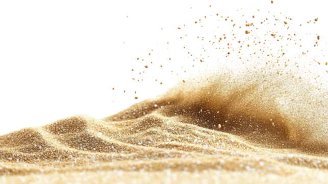 Sand Explosion: A captivating image of a sand explosion, showcasing a dramatic burst of golden sand against a clean background. The image evokes a sense of energy and movement.