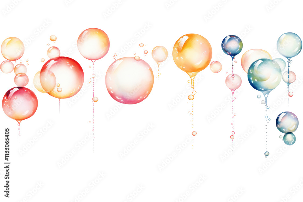 Aufkleber detailed vector illustration of floating soap bubbles, each with distinct sizes and shimmering surfa