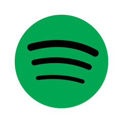 single spotify black and green logo .editorial icon or logo .vector illustration.