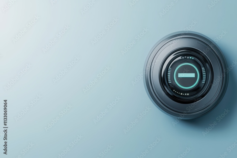 Aufkleber spam call block technology concept. a sleek thermostat with a minimalist design, featuring a circula