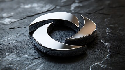 Shiny logo mockup on a matte black surface for a sleek modern look