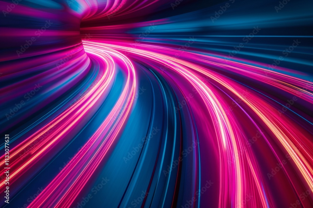 Poster colorful abstract light streaks background with neon glowing patterns adds dynamic touch to design p