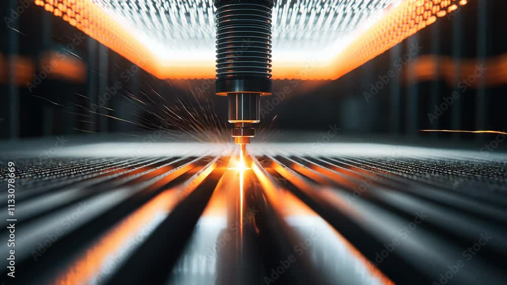 Poster focus on cnc machine tool with advanced digital technology in industrial workshop setting