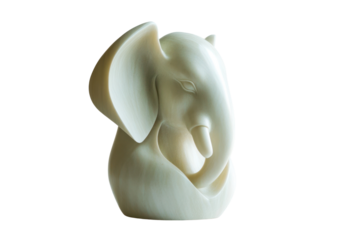 A modern-style sculpture of Lord Ganesha with a minimalistic design, featuring smooth lines and a polished finish, while maintaining the deity