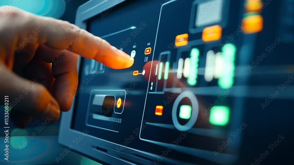 Poster touchscreen interface for modern technology control and monitoring systems