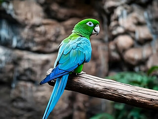 Obraz premium Vibrant Blue-Green Parrot Illustration