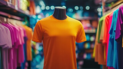 Obraz premium Orange T-Shirt on Mannequin in Clothing Store