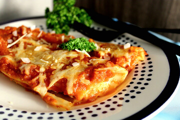 Enjoying a moment where a special someone made a homemade Italian dish.