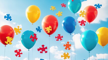 World autism awareness day, Mental health care and Child development concept