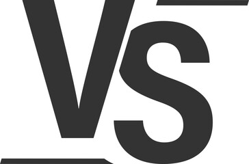 Black VS Symbol with Lightning Strike