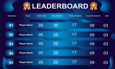 creative blue color game leaderboard with abstract background vector