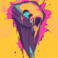 Coffin anime concept full color illustration