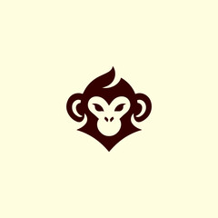 Monkey Face Monogram Logo Design
