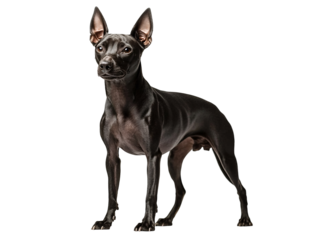 a black dog with pointy ears