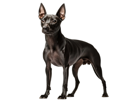 a black dog with pointy ears
