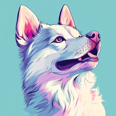 Dog anime concept full color illustration
