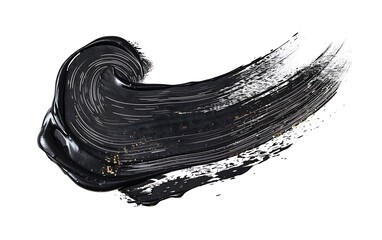 A black paint stroke on a white background