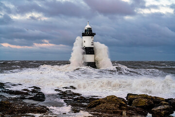 rough waves after a storm at Penmon Point, Anglesey