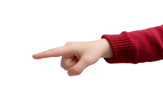 a hand pointing at something