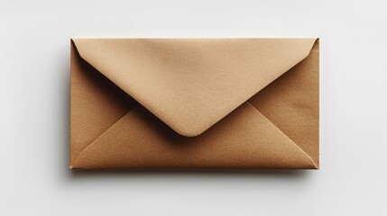 A closed light brown envelope on a white background.