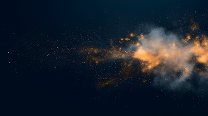 Golden light particles on dark background, cosmic celebration concept for New Year's events, tech product launches, sci-fi themed parties, and futuristic design projects