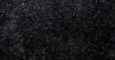 Obraz premium Natural white winter snowfall on a black background 3d rendering