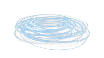 Obraz premium Pale blue abstract glowing motion circles isolated on transparent background, cutout