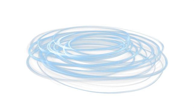 Pale blue abstract glowing motion circles isolated on transparent background, cutout - Powered by Adobe