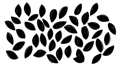 Group of almonds spread out evenly on a plain surface, Food Illustration