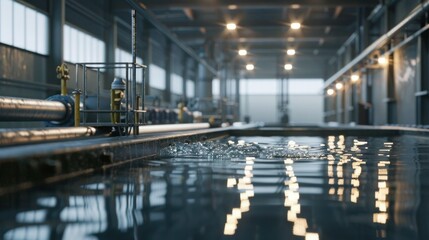 Obraz premium Aerial View Of Ity Station For Wastewater Treatment. A Lot Of Ponds With Dirty And Cleaned Water