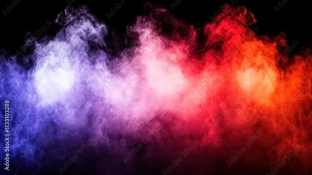 Aufkleber dynamic colorful smoke display studio setting abstract art dark background creative concept