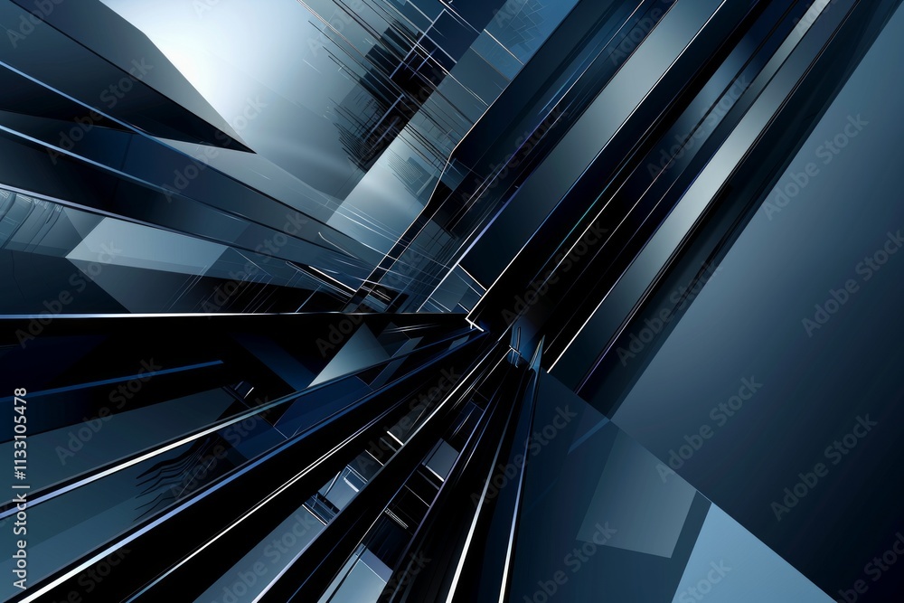 Poster futuristic abstract geometry featuring dynamic light and shadow effects for an engaging visual exper