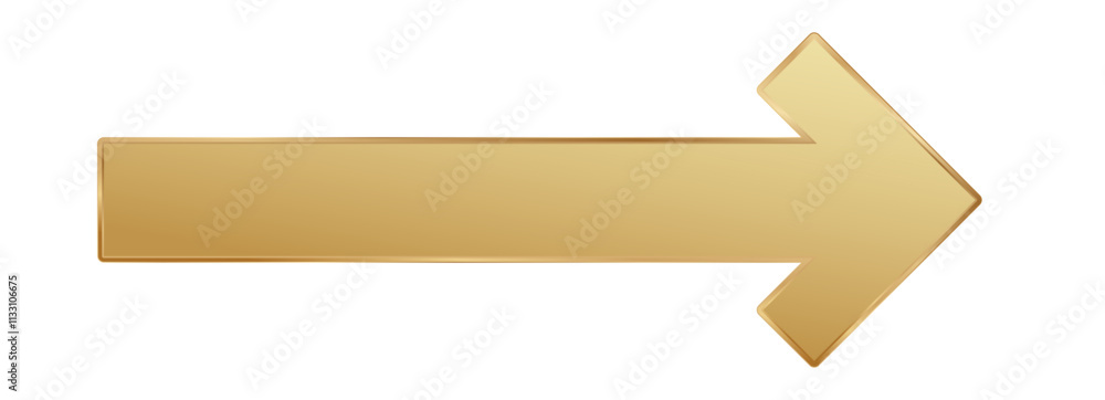 Poster a striking gold arrow pointing right, symbolizing guidance and direction, ideal for design and navig