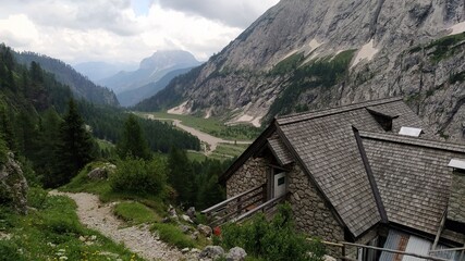 Bivacco dal Bianco on Dolomites in Italy