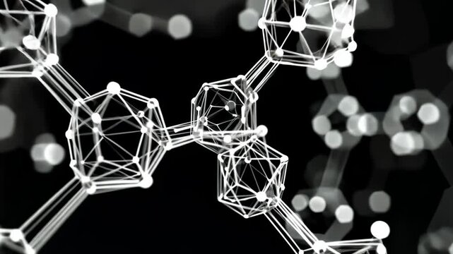 3D Vector Illustration of Atom Structure and Molecule Concept in Science and Technology Art