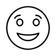 Fototapeta premium smiley face emoji icon, smile day line art, smile icon - simple black line art icon of smiley face emoji, for smile day celebrations. smile vector art.