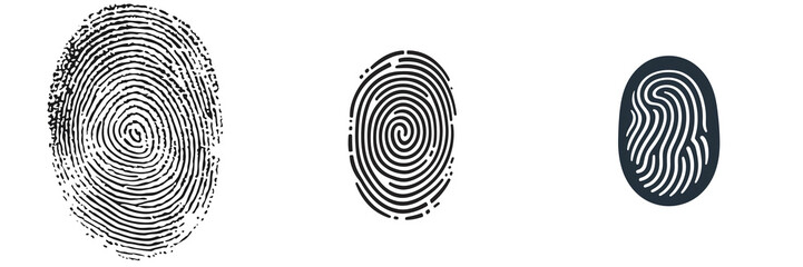 Fototapeta premium set of a vector fingerprint isolated on a transparent background