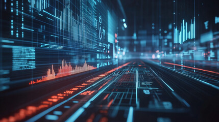 A futuristic data visualization icon linked to athletic performance metrics, symbolizing online platforms for sports analysis.  