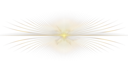 Shiny gold abstract lines radiating outward symmetrically isolated on transparent background, cutout