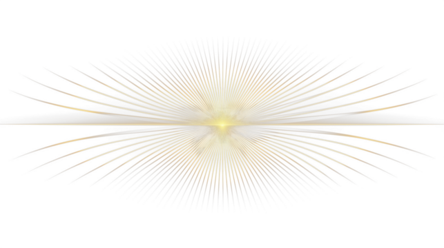 Shiny gold abstract lines radiating outward symmetrically isolated on transparent background, cutout - Powered by Adobe