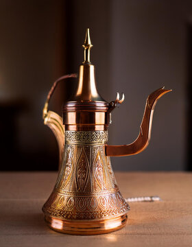 metal pot with a long spout designed specifically for making Arabic coffee