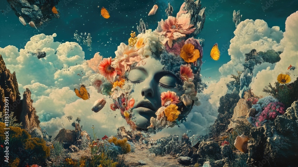 Poster hyper realistic dream sequence with surreal and vibrant details